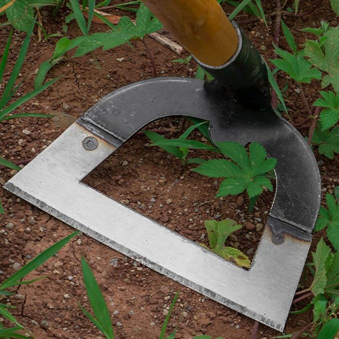DOITOOL Hollow Garden Hoe 8.38X5.51 Inches Carbon Steel Farm Tool for Weeding Soil Loosening and Cultivating in Vegetable Gardens