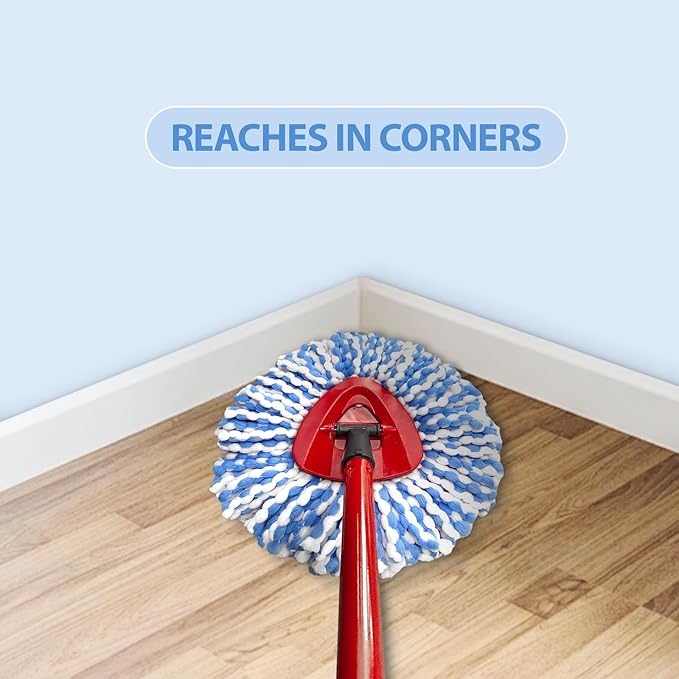 Cedar Mop Replace Head for RinseClean 2-Tank System, Microfiber Spin Mop Refills, Easy to Replace, Include 3 Mop Replace Heads, 1 Extra Mop Replacement Base
