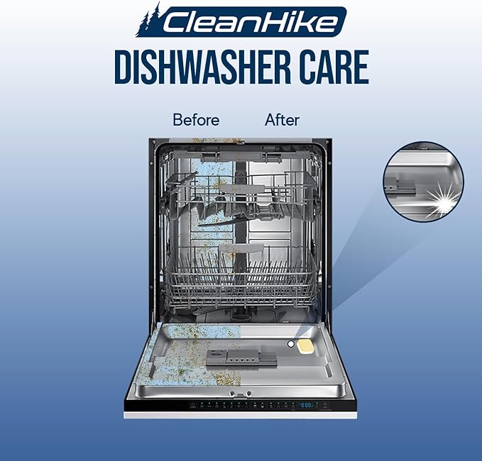 Dishwasher Machine Cleaner and Deodorizer Tablets - (24-Pack) Formula for Deep Cleaning and Descaling Dishwashing Machines. Tackle Tough Residues, Limescale, Hard Water, Calcium Buildup, and Odors