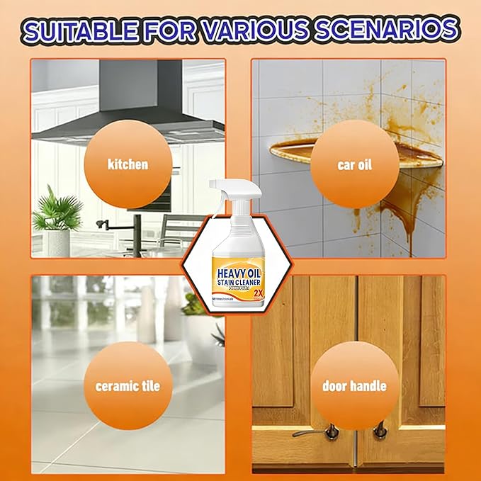 All in One Cabinet Cleaner, Kitchen Cabinet Cleaners and Polishers, 3.38 Oz All Purpose Kitchens Heavy Oil Cleaning Agent, For Stove,Oven,Dishwasher,Appliances (2)
