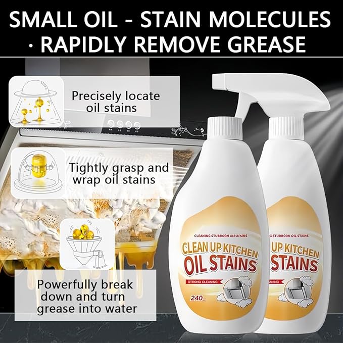 Heavy Duty Degreaser,New Upgrade Kitchen Heavy Duty Cleaner Spray Portable Degreasing Spray, All-Purpose Kitchen Pots and Pan Cleaner for Appliances Countertops Range Hoods (3, White)