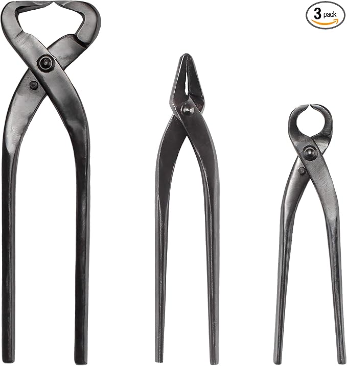 BambooMN Bonsai 3 Piece Set, Trunk Splitter, Jin Pliers, and Root Cutter, Bonsai Trimming, Beginner Friendly - 1 Set