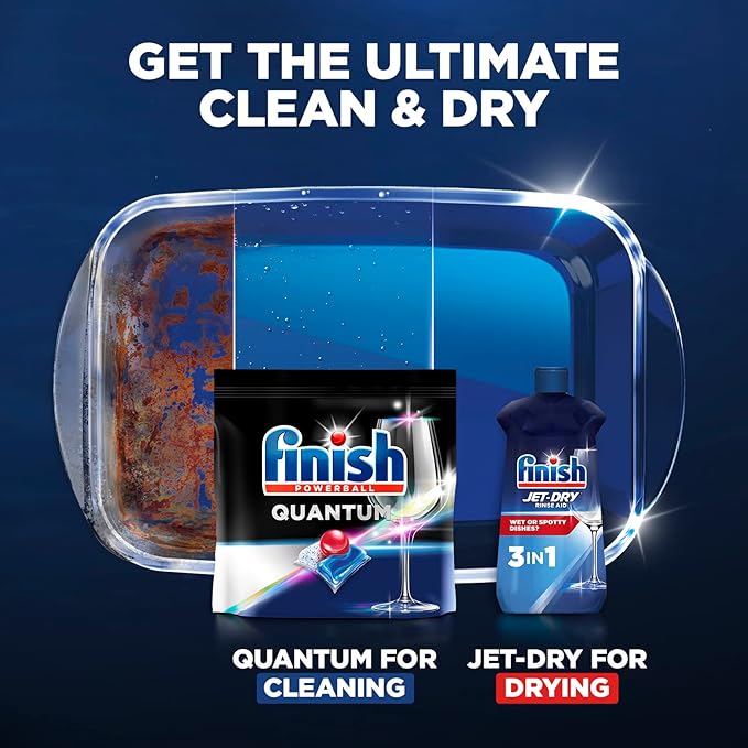 Finish - Quantum - 64ct - Dishwasher Detergent - Powerball - Ultimate Clean & Shine - Dishwashing Tablets - Dish Tabs (Pack of 3)