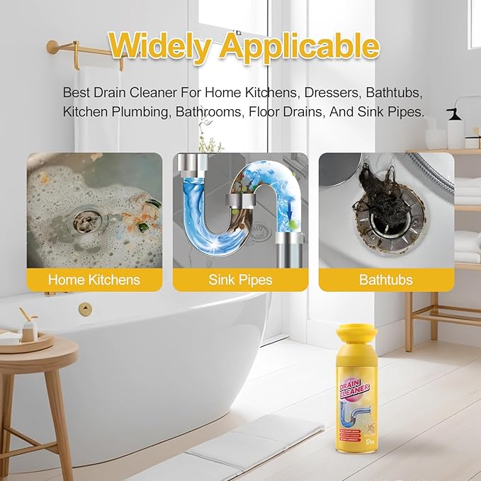 Drain Cleaner Foam, Foaming Drain Cleaner, Floral Sink Cleaner and Deodorizer for Kitchen Sinks, Shower Drains, Tubs. 1pcs, Floral