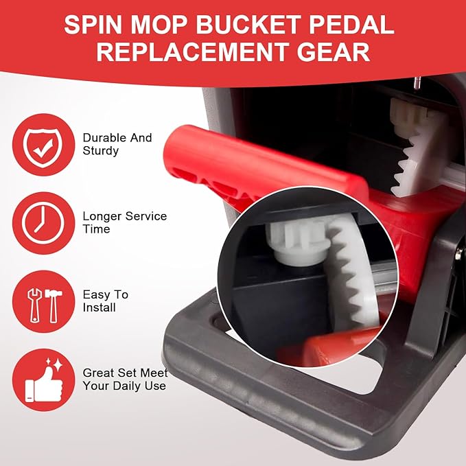 Pedal Bearing Replacement for OCedar Mop Bucket - Easy Fix for O-Cedar Easywring Bucket System - One Way Clutch Gear Sprockets Spin Mop Replacement Parts for 90% Rotation Mop Bucket(4Pcs)