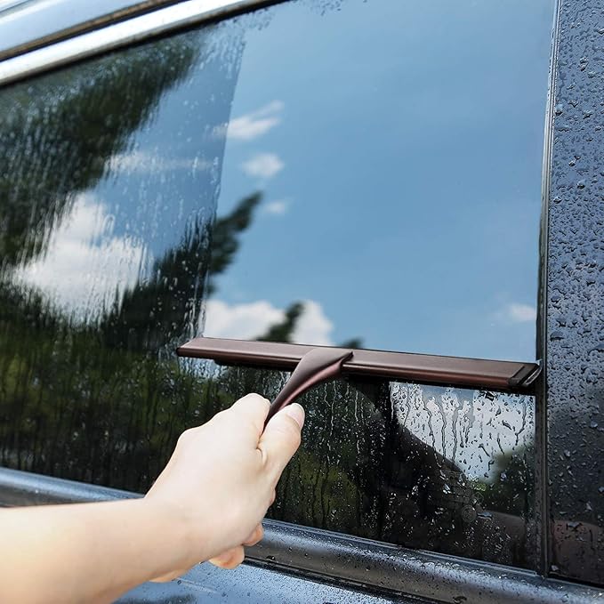 Hiware All-Purpose Shower Squeegee for Shower Doors, Bathroom, Window and Car Glass - Bronze, Stainless Steel, 12 Inches