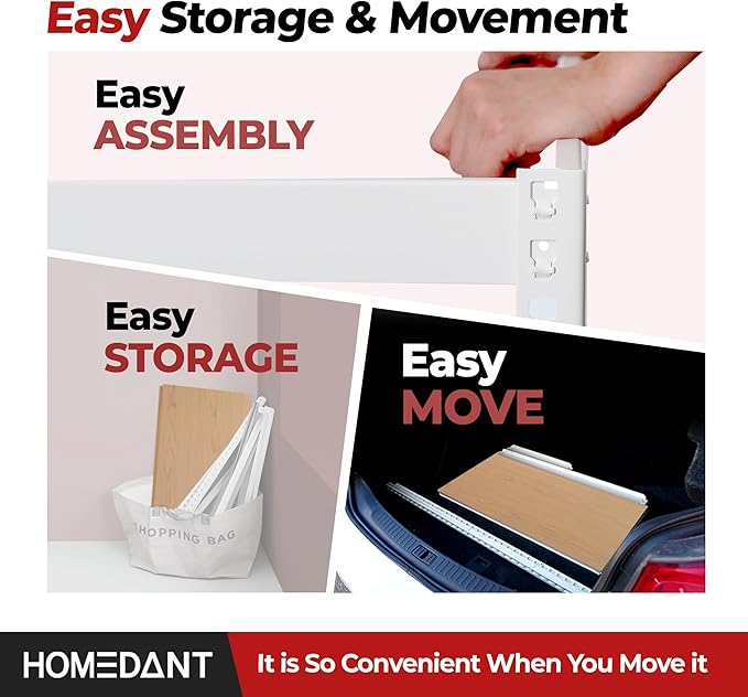 HOMEDANT 47.7" W 5 Tier Heavy Duty Garage Shelving Adjustable Metal Rack Storage Shelves Standing Shelf Unit Organizers Industrial Warehouse Basement White 1Pack