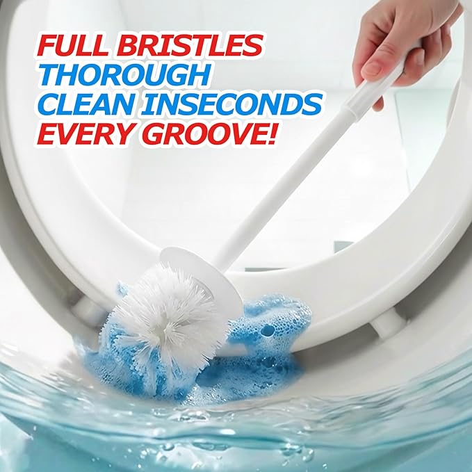 2Pack Toilet Bowl Brush and Holder Set - Toilet Scrubber Brush,Cleaning Brush,Bathroom Decor,Household Essentials,Cleaning Supplies,Home Essentials,White