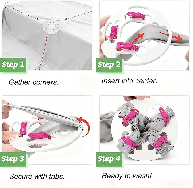 Bed Sheets Detangler Set of 2 – Anti-Tangle Laundry Helper for Sheets, Blankets & Bedding, Soft Silicone Reusable Separator for Washer & Dryer, Reduces Wrinkles and Drying Time