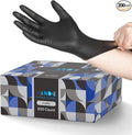 Hand-E Touch Black Nitrile Disposable Latex Free & Powder Free Gloves X-Large, 200 Count - BBQ, Tattoo, Hair Dye, Cooking & Mechanic Gloves