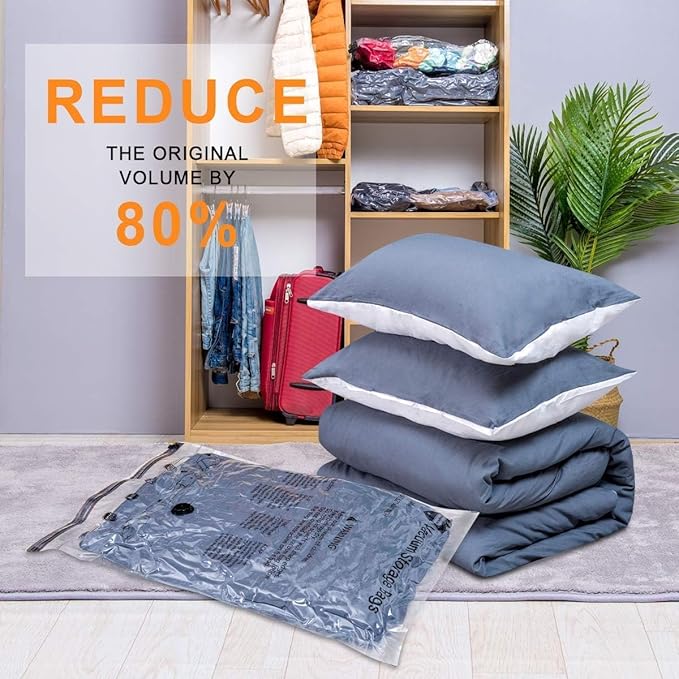GONGSHI Vacuum Storage Bags, Space Saver Seal Bags For Clothing, Blankets, Comforters, Pillows, Clothes Storage,Travel Luggage.20 Combo