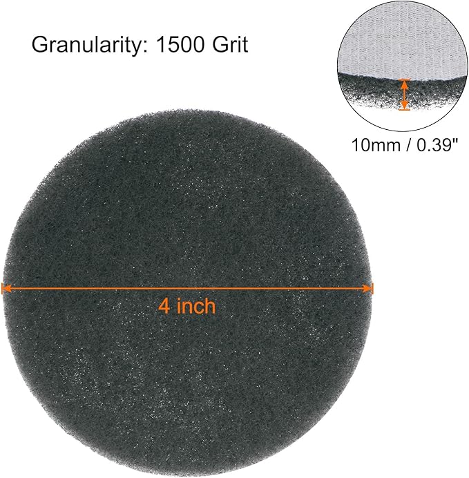HARFINGTON 15pcs Drill Power Brush 4 Inch Tile Scrubber Scouring Pads 1500 Grit for Bathroom Kitchen Household Cleaning