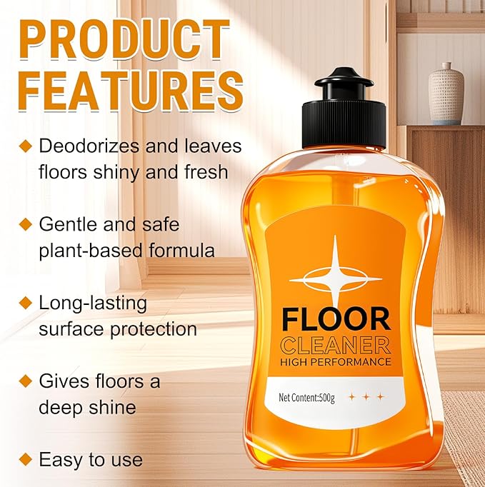 Household Hardwood Floor Cleaner, Acid Free Floor Solution for Mopping Wood Tile Laminate, Marble, Porcelain Shower Bathroom, Pet-friendly
