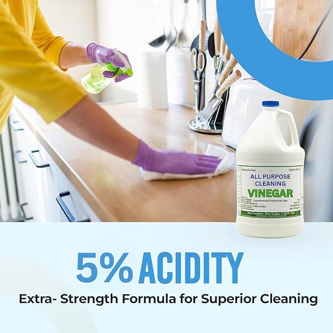 All Purpose Cleaning Vinegar, 5% Acidity | Multi-Purpose Household Surface Cleaner, Safe for Laundry, Effective Deodorizer, Ready to Use- 1 Gallon (Pack of 2)