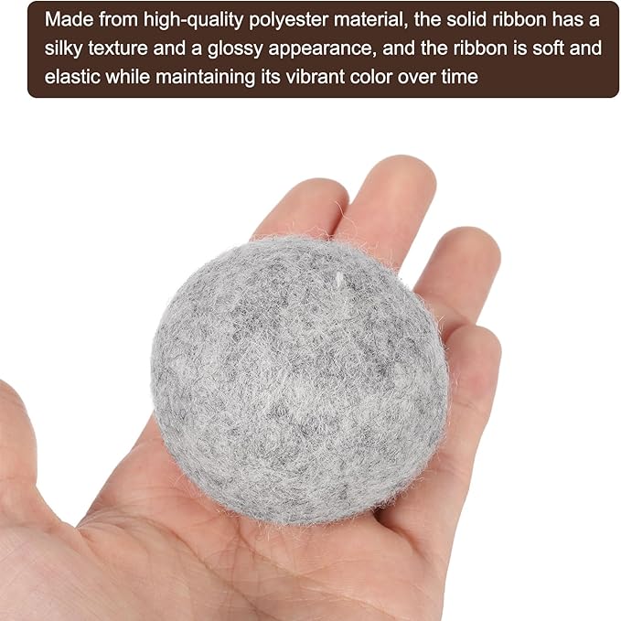 uxcell 6 Pcs Wool Dryer Balls, 2 Inches Wool Laundry Dryer Balls for Reducing Clothing Static and Wrinkles, Light Grey