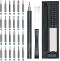 AMIR Mini Power Automatic Screwdriver, 28 IN 1 Electric Cordless Precision Screwdriver Set with 24 Bits, Rechargeable Portable Magnetic Repair Tool Kit with LED Lights for Glasses, Laptops, Watches