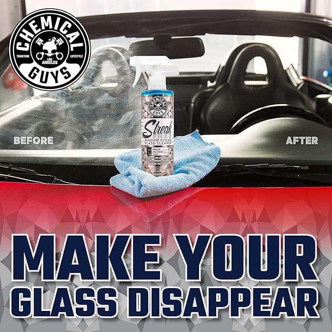 Chemical Guys CLD300 Streak Free Glass & Window Cleaner (For Glass, Windows, Mirrors, Nav. Screens & More; Car, & Home) Ammonia Free & Safe on Tinted Windows, 128 fl oz + ACC151 Spray Bottle, 16 oz.