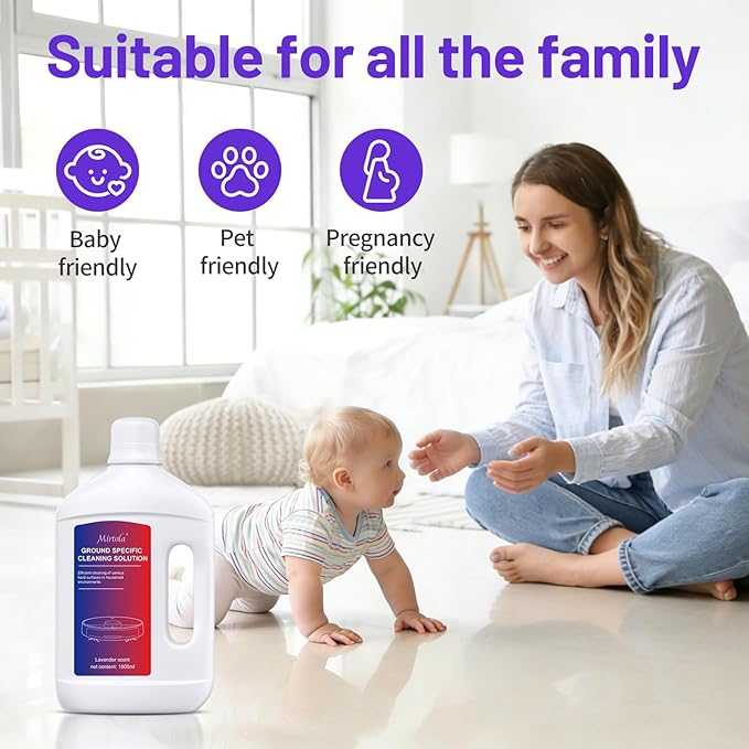 Multi-Surface Floor Cleaning Solution Compatible with Dreame Cleaning Solution, Lavender Scent, Deep Clean, Suitable for All Mopping Robot Vacuums and Cordless Wet/Dry Mops (2000 ml)