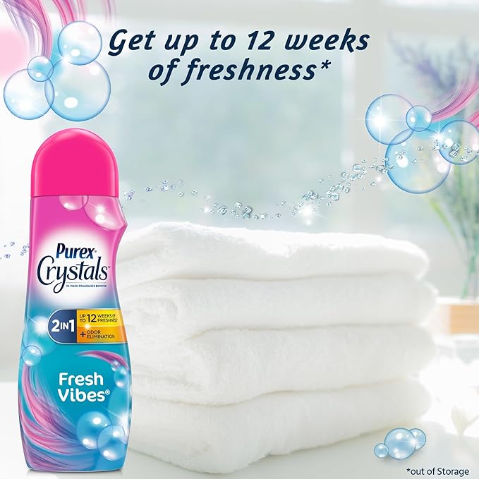 Purex Crystals In-Wash Fragrance and Scent Booster, Fresh Vibes, 21 Ounce, 4 Count