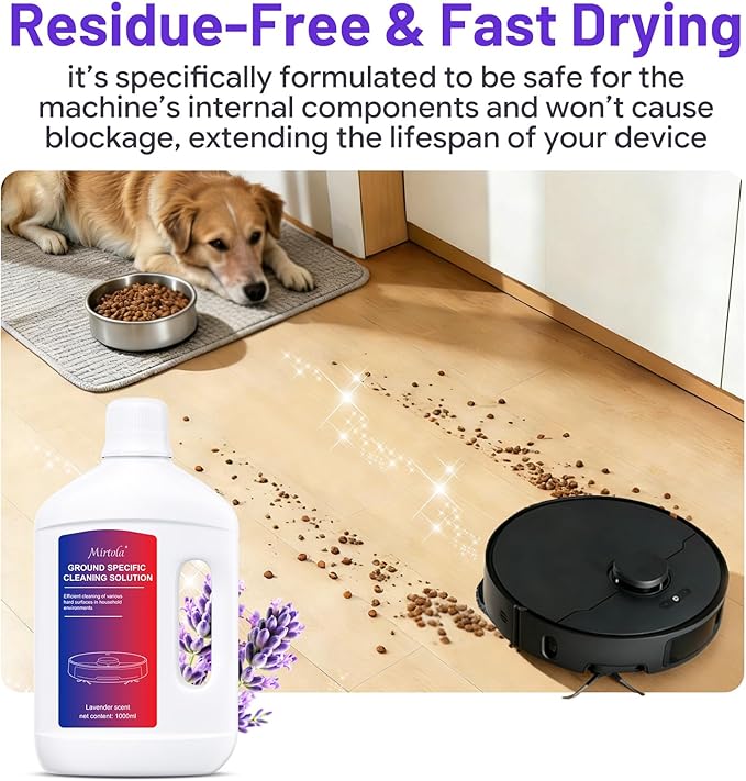 Multi-Surface Floor Cleaning Solution Compatible with Dreame Cleaning Solution, Lavender Scent, Deep Clean, Suitable for All Mopping Robot Vacuums and Cordless Wet/Dry Mops (2000 ml)