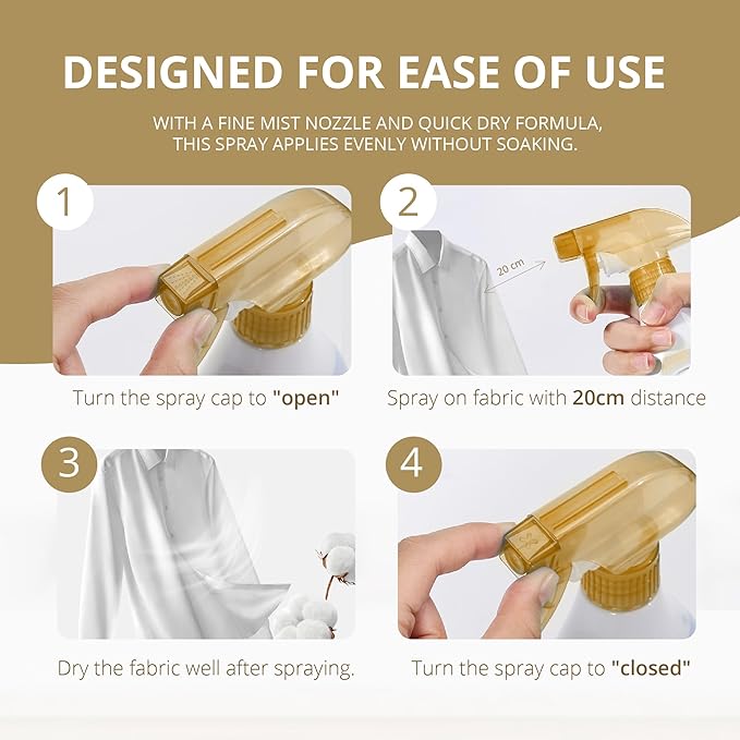 Fabric Refresher Spray - Glamorous Daylight - Wrinkle Release Spray & Fabric Softener Alternative - Odor Eliminator Deodorizer Spray for Clothes, Bedding and Home Use