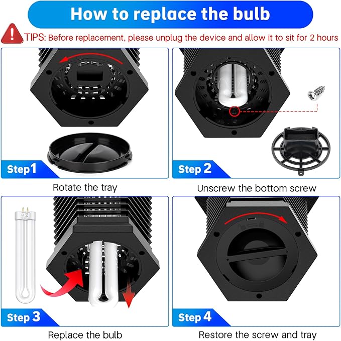 Klahaite Replacement Light Bulb Bug Zapper 15W Bug Light Bulbs for K15, X3,T6, T8, T9 Bug Zapper Outdoor 4-Pin Base U Shaped Twin Tube Bulb for Outdoor Mosquito Zapper, 2 Pack