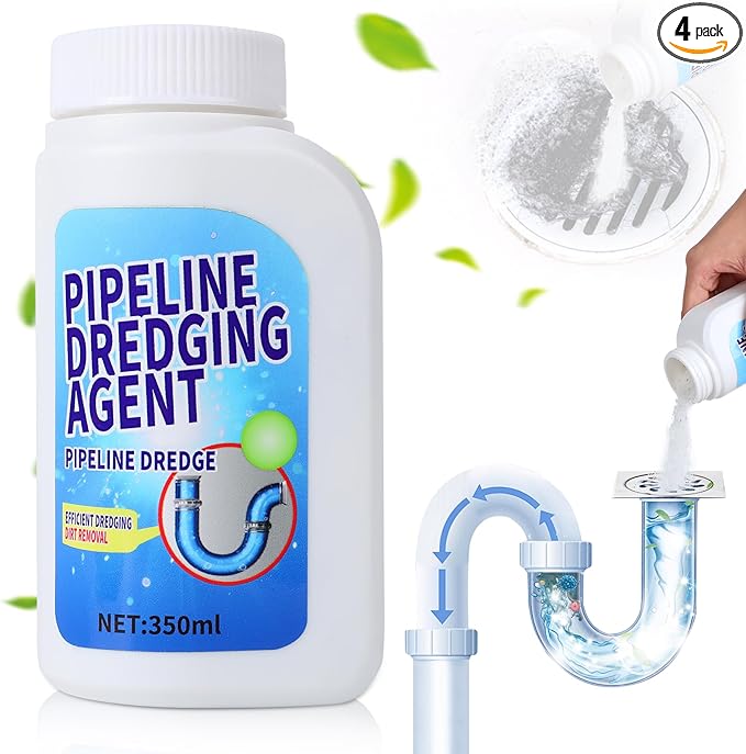 Pipeline Dredging Agent, 350ml Drain Cleaner,Drain Clog Remover Agent,Powerful Pipe Dredging Agent,Powerful Sink and Drain Cleaner Powder for Kitchen Toilet Quick Cleaning Tool