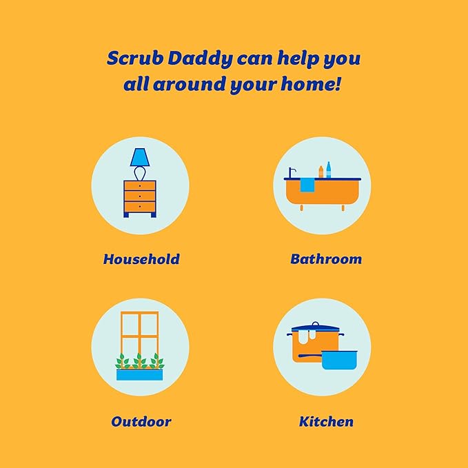 Scrub Daddy Sponge -Style Collection- Scratch-Free Scrubber for Dishes and Home, Odor Resistant, Soft in Warm Water, Firm in Cold, Deep Cleaning Kitchen and Bathroom, Dishwasher Safe, 1ct (3 Pack)
