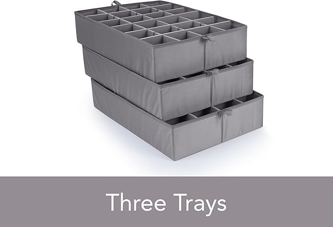 Covermates Keepsakes - Adjustable Zip-Top Storage Box - Configurable FlexGrid Compartments - Heavy Duty Polyester- Reinforced Handles - Stackable Design - Indoor Storage, Beige Heather