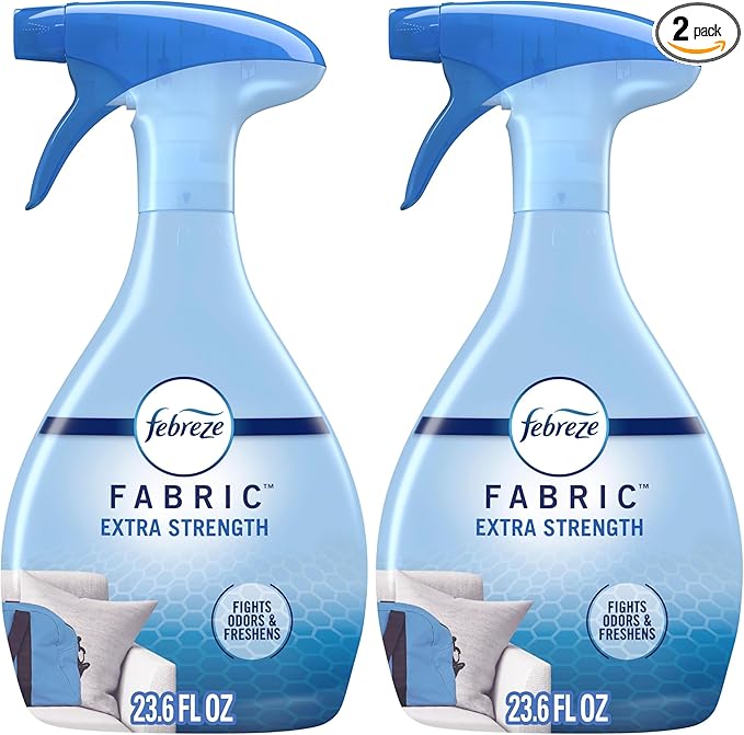 Febreze Fabric Spray Air Freshener, Odor-Fighting Fabric Refresher, Sneaker Balls Alternative, Couch Cleaner, Linen Spray, Multi-Use, Extra Strength Scent, 23.6 fl oz (Pack of 2)