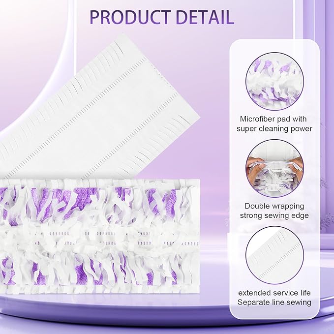 60 Pack Disposable Pads Refills Compatible with Swiffer Power Mop, for Swiffer Power Mop Refill, for All Floor Cleaning, Unscented & Thickened Pads