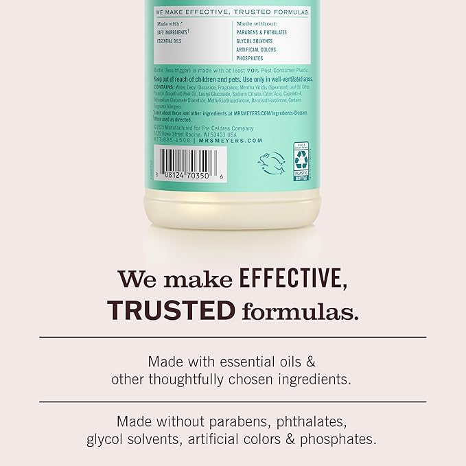 MRS. MEYER'S CLEAN DAY Multi-Surface Everyday Cleaner, Mint Scent, 16 Fl Oz Bottle