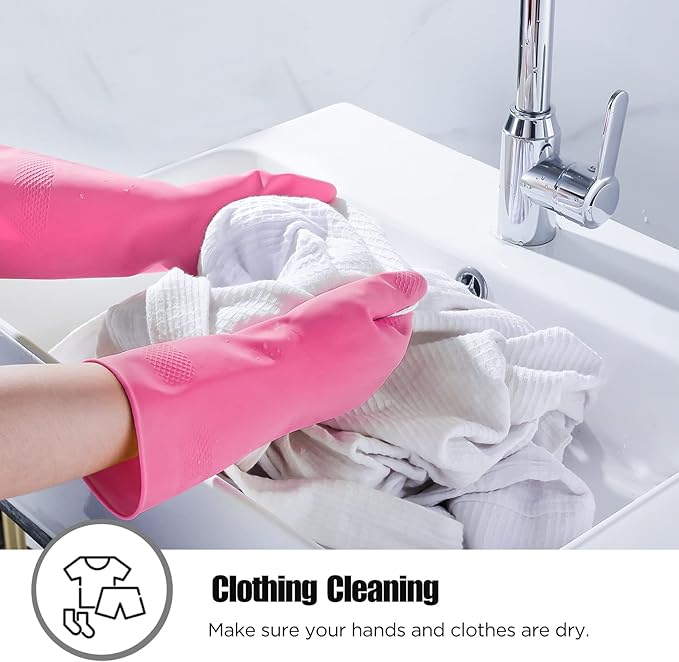 Rubber cleaning gloves 3 or 6 Pairs for Household,Reuseable dishwashing gloves for Kitchen.