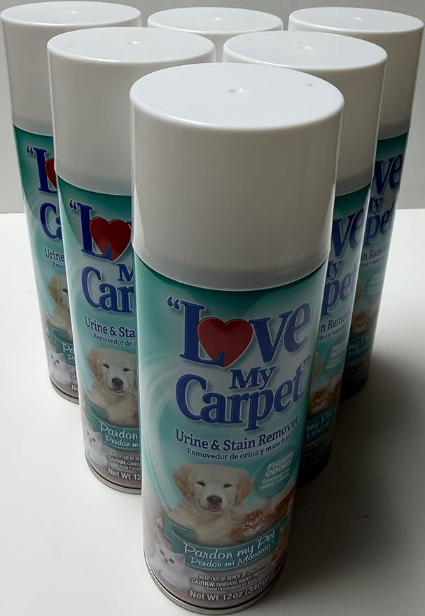 Love My Carpet Foam,Carpet Cleaner,Urine and Stain Remover,pardon my pet, 12 oz (Pack Of 3)