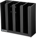 San Jamar Portion Cup and Lid Organizer Fits 2-3" Cups and Lids with Removable Dividers for Kitchen, Restaurant, and Fast Food, Plastic, 10 x 11.5 x 3.75 Inches, Black