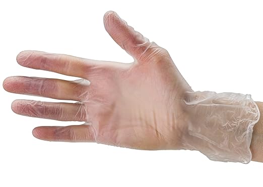 CARE PLUS Latex-Free Vinyl Gloves Clear Small Size 100 Count | Heavy Duty, Non-Sterile, Powder-Free, Rubber | Food Prep, Kitchen & Cleaning Gloves, Ideal for Professional Use
