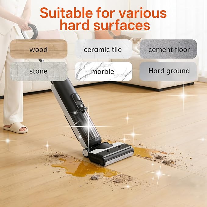 Floor Cleaning Solution Compatible With Tineco/Bissell/Dreame And Shark, Fragrance Deodorization, Deep Cleans for Multiple Hard Floors, Suitable With Cordless Wet/Dry (【Sweet Orange】, 2.51 Liter)