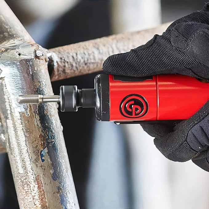 Chicago Pneumatic CP872 - Air Die Grinder Tool, Welder, Woodworking, Automotive Car Detailing, Stainless Steel Polisher, Heavy Duty, Straight, (6.4mm) - 1/4 Inch (6 mm), 0.63 HP / 470 W - 27000 RPM