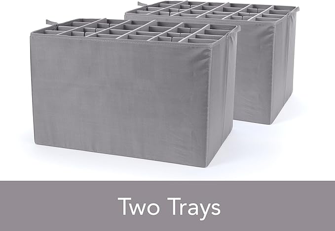 Covermates Keepsakes - Adjustable Zip-Top Storage Box - Configurable FlexGrid Compartments - Heavy Duty Polyester- Reinforced Handles - Stackable Design - Indoor Storage, Beige Heather