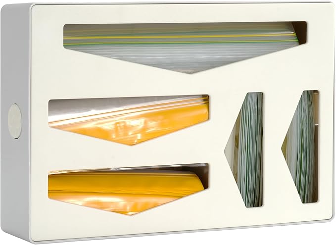 Li & Zhao Storage Bag Organizer Kitchen Drawer - Baggie Organizer for Drawer Foil and Plastic Wrap Organizer Bag Storage Organizer Food Bag Dispenser for Quart Gallon Snack Sandwich Bag