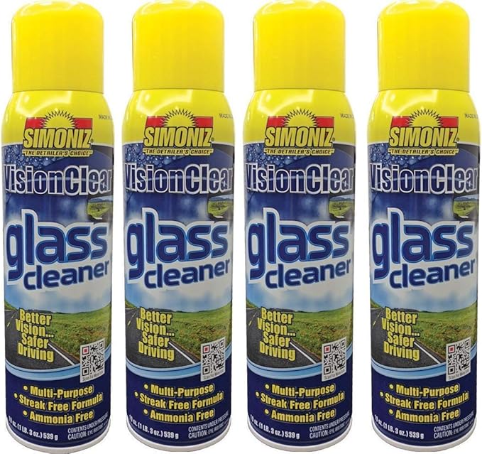 Simoniz Glass Cleaner Aerosol, 19 Oz (Pack of 4)