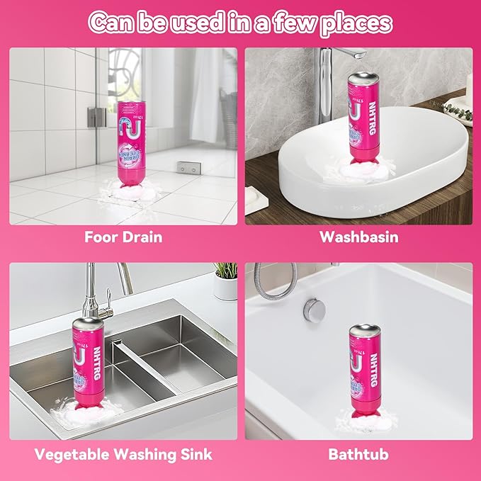 Foaming Drain Cleaner, Sink Cleaner and Deodorizer, Drain Clog Remover for Kitchen Sinks, Tubs, Shower Drains (3 Pcs)