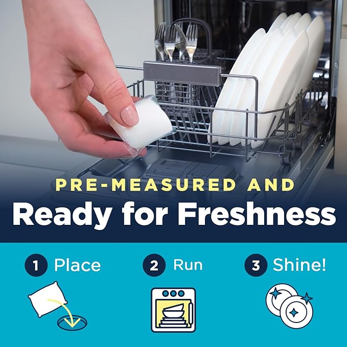 Nature Clean Non Toxic Dishwasher Detergent Pods, Plant-Based Dishwashing Pods, Non-Toxic & Unscented Dish Pods, Tough on Grease, Eco-Friendly Cleaning Power, 60 Count, Pack of 1
