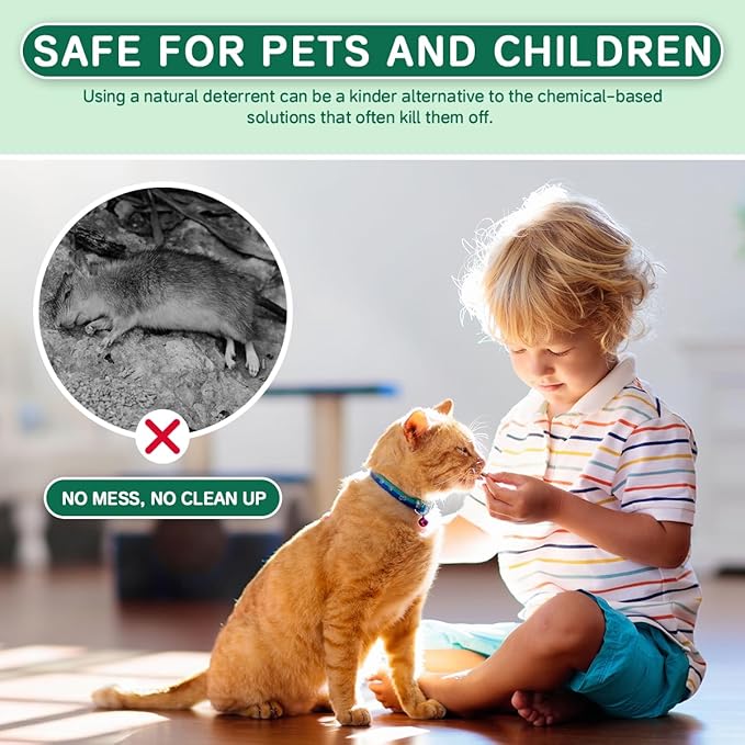Rodent Mouse Repellent 14 Pieces, Peppermint Oil Moth Balls for Mice Rats Deterrent, Natural Pest Control Pouches for Chipmunks, Squirrels, Safe for Humans & Pets, Skunks, Indoor and Outdoor Use