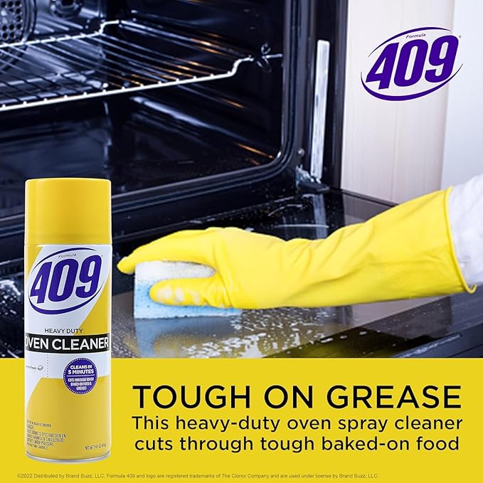 Formula 409 Heavy Duty Spray-On Oven Cleaner, Lemon Scent - Grill and Stove Top Product Cuts Through Grease & Grime on Contact, A Powerful Clean You Can Trust, 14.5 Oz - 2 Pack