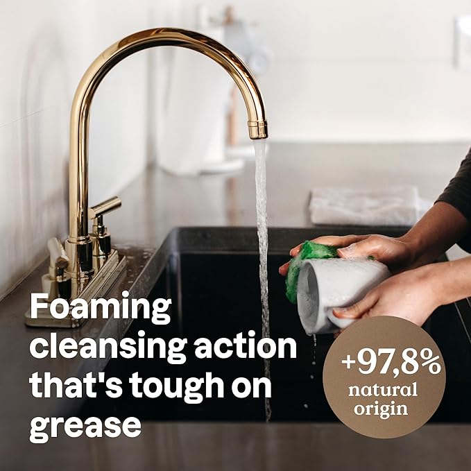 ATTITUDE Dish Soap, EWG Verified, Plant-Based & Vegan Dishwashing Liquid, Naturally Derived, Italian Lemon Scent, 24 Fl Oz