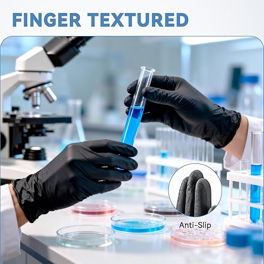 akgk Nitrile Gloves, 100 Pcs Disposable Black Nitrile Gloves Small, Cleaning Gloves for Cooking, Household & More, Powder-Free, Latex-Free
