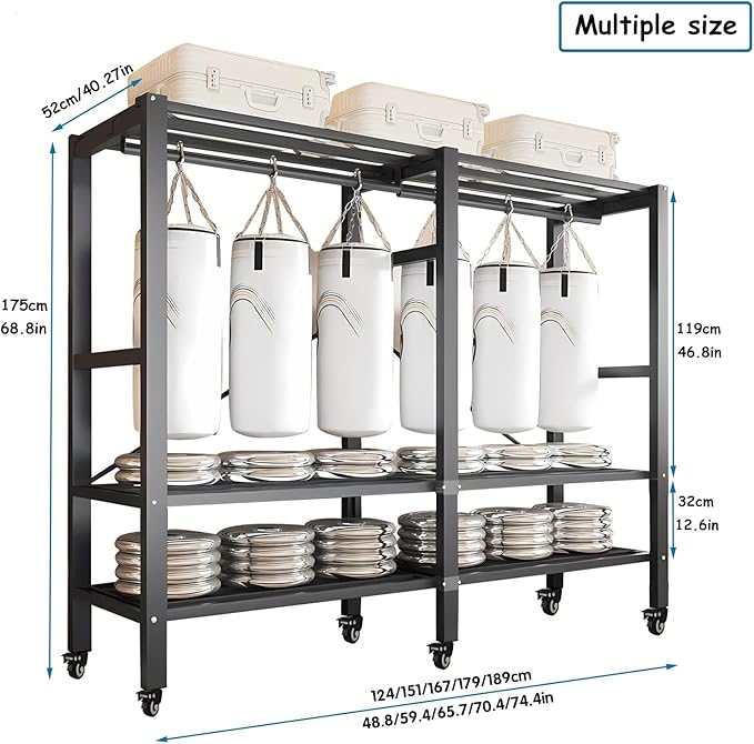 Heavy Duty Portable Closet with Cover 1200Ibs Foldable Covered Clothes Rack for Hanging Armoire Wardrobe Closet System Freestanding Coat Storage Garment Racks (168cm/66in（black）)