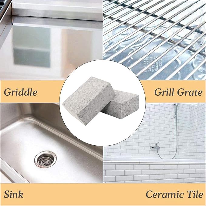 Reusable Grill Cleaning Brick for BBQ and Griddle - Effective Pumice Stones Foam Glass Cleaner with Safe Material - Multifunctional Kitchen Tool for Grease Removal and Rust