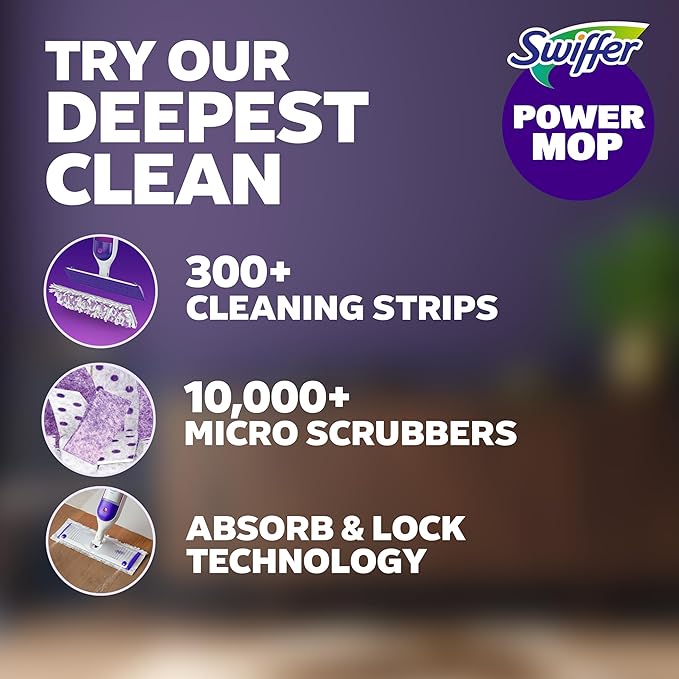 Swiffer PowerMop Multi-Surface Mopping Pad Refills, Made by Swiffer, for Floor Cleaning, 11 Count (Pack of 3)